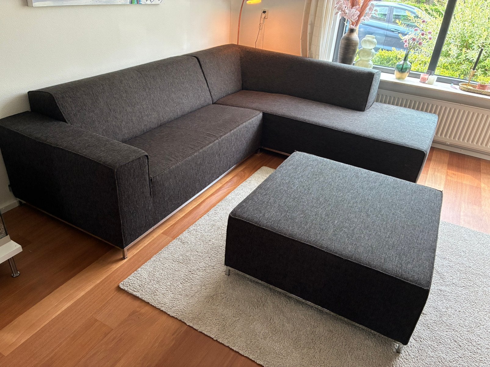 Topform - hoekbank en hocker - Erving, Ophalen, Stof
