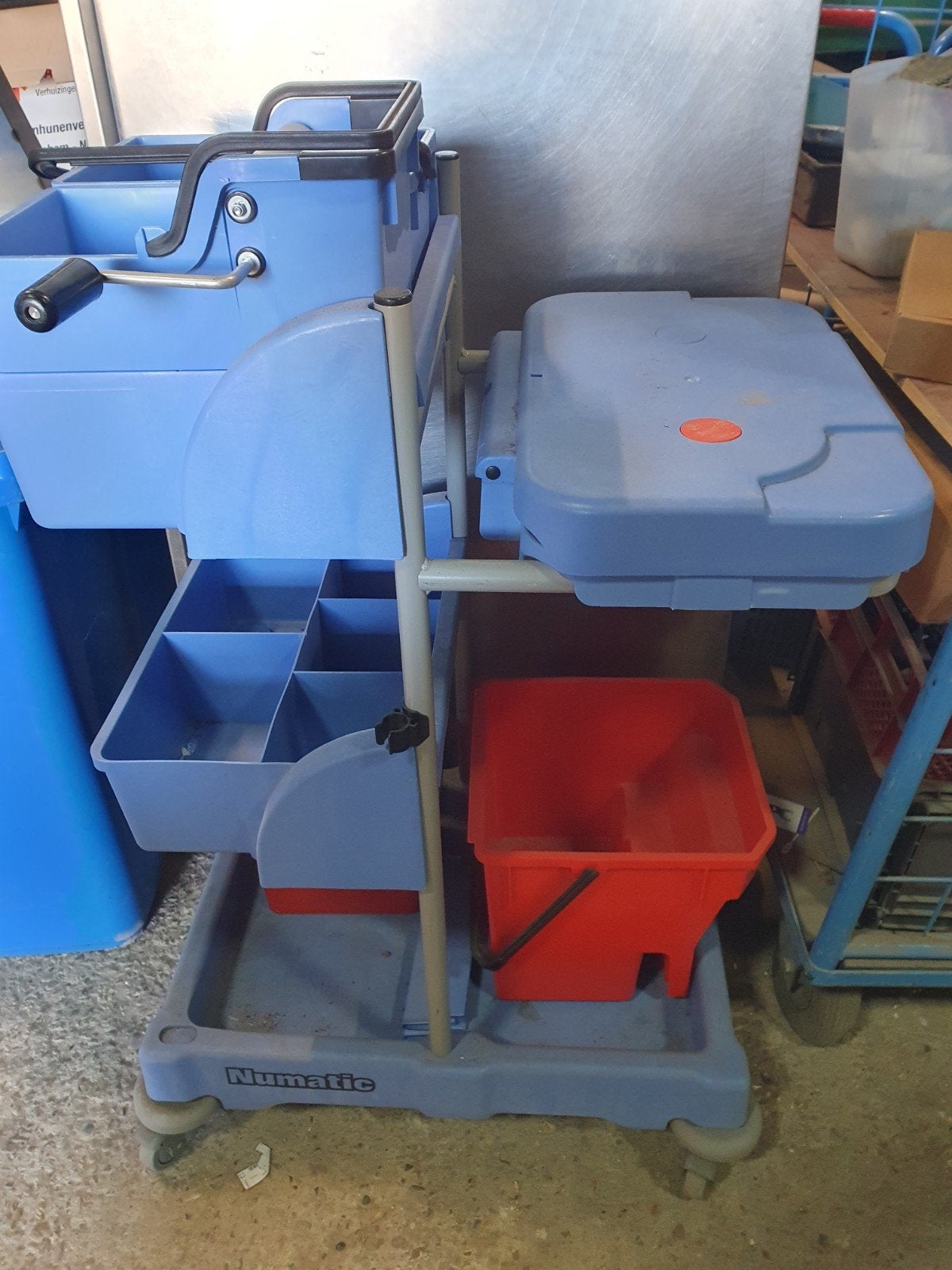 Numatic Schoonmaakwagen met Dweilemmer en Bakken, Ophalen, Dweilemmer, -bak, of -wagen