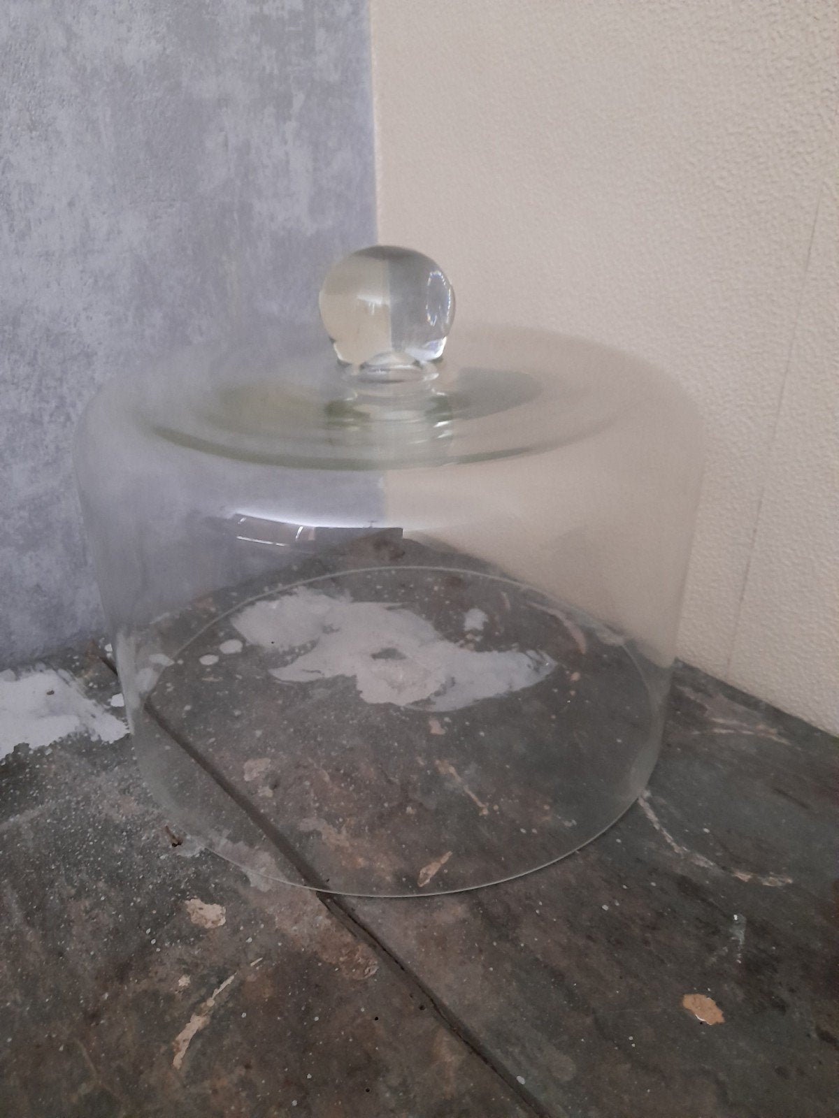 Vintage Glazen Stolp - Diameter 24,5 cm, Glas, Ophalen of Verzenden, Gebruikt