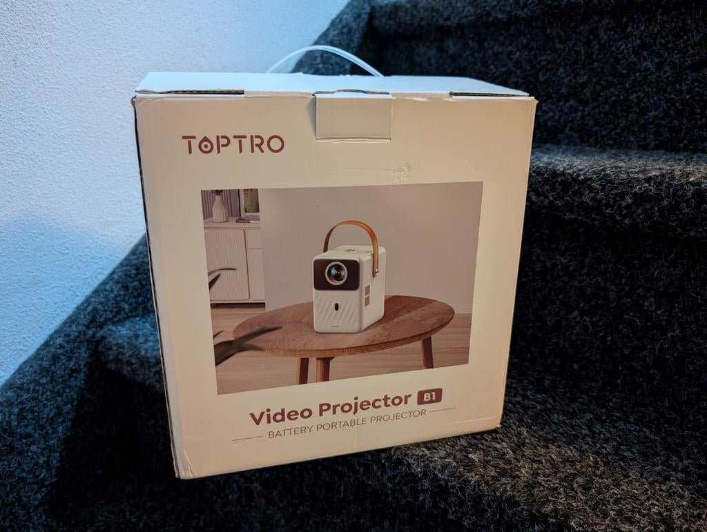 TOPTRO B1 Draagbare Beamer op Accu - Full HD Projector, Audio, Tv en Foto, Beamers, Ophalen, LED, TOPTRO, Nieuw