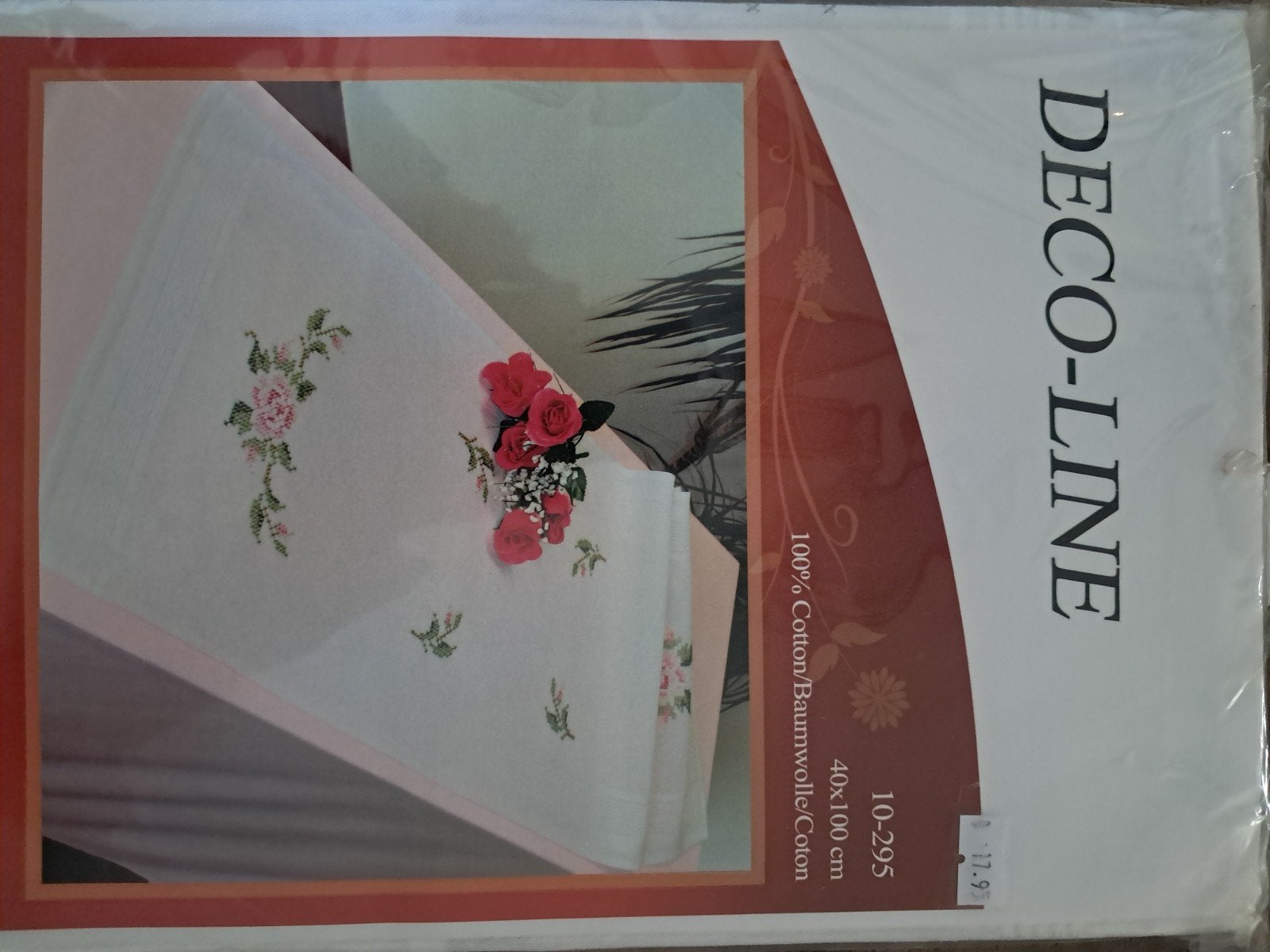 Borduurpakket Deco-Line 10-295 - Rozen Tafelkleed 40x100 cm, Hobby en Vrije tijd, Ophalen of Verzenden, Nieuw, Handborduren, Borduurpakket