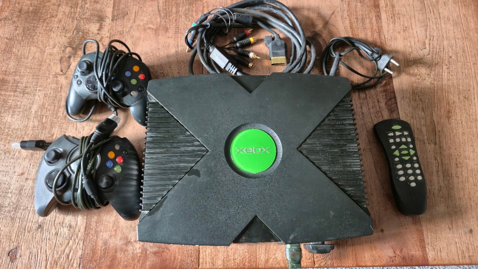 Xbox (eerste generatie) met 2 controllers en games, Spelcomputers en Games, Spelcomputers | Xbox Original, Ophalen, Gebruikt, Met 2 controllers