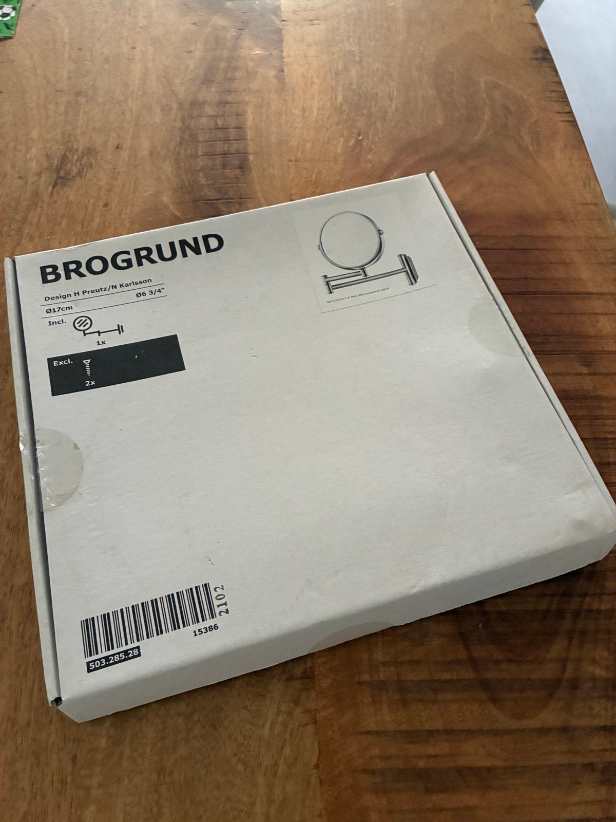 IKEA BROGRUND Make-up/Scheerspiegel - Nieuw in doos, Minder dan 50 cm, Rond, Nieuw, Ophalen of Verzenden