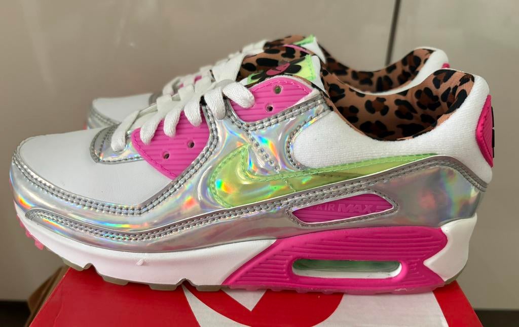 Nike Air Max 90 LX Daisy Leopard Iridescent, Ophalen, Nieuw, Sneakers of Gympen, Roze