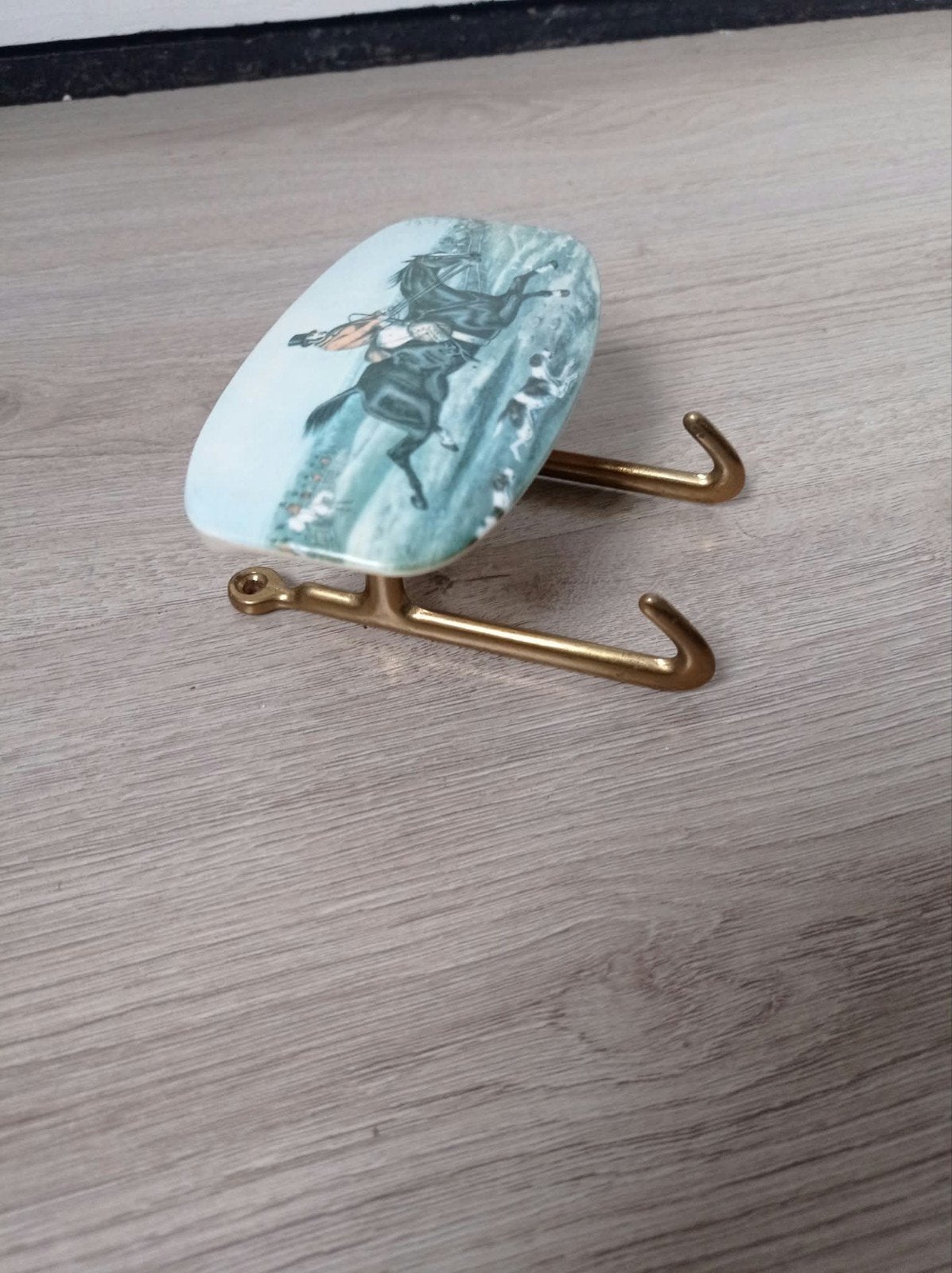 Vintage Wandhaak Jaren '60 - Vossenjacht Motief, Antiek en Kunst, Ophalen of Verzenden