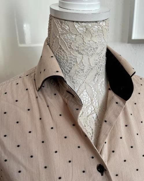 Cavallaro Napoli beige blouse maat 38 stretch, Ophalen of Verzenden, Zo goed als nieuw, Maat 38/40 (M), Beige