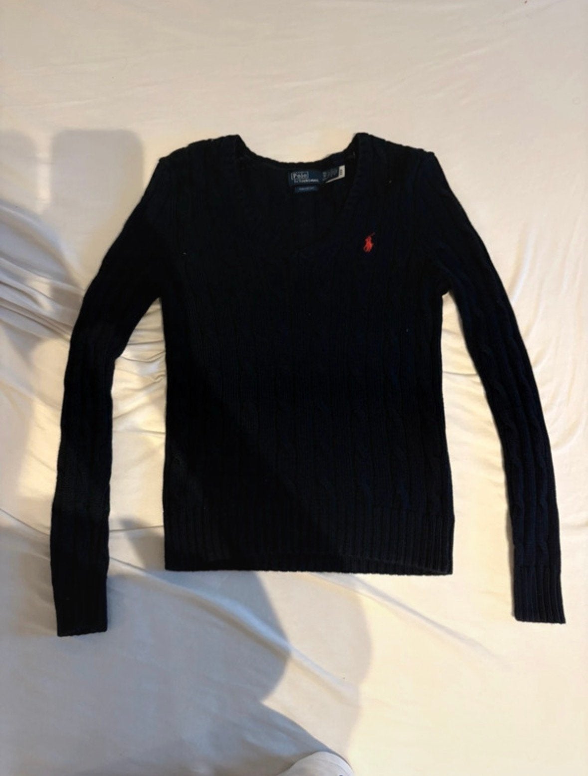 Polo Ralph Lauren kabelgebreide trui XS, Kleding | Dames, Truien en Vesten, Zo goed als nieuw, Maat 34 (XS) of kleiner, Zwart