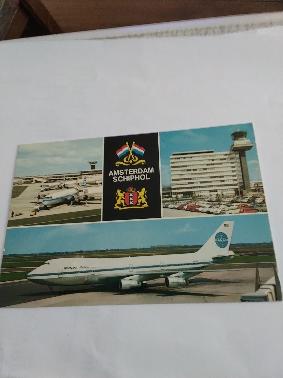 Vintage Ansichtkaart Amsterdam Schiphol Pan Am Boeing 747, Ophalen of Verzenden