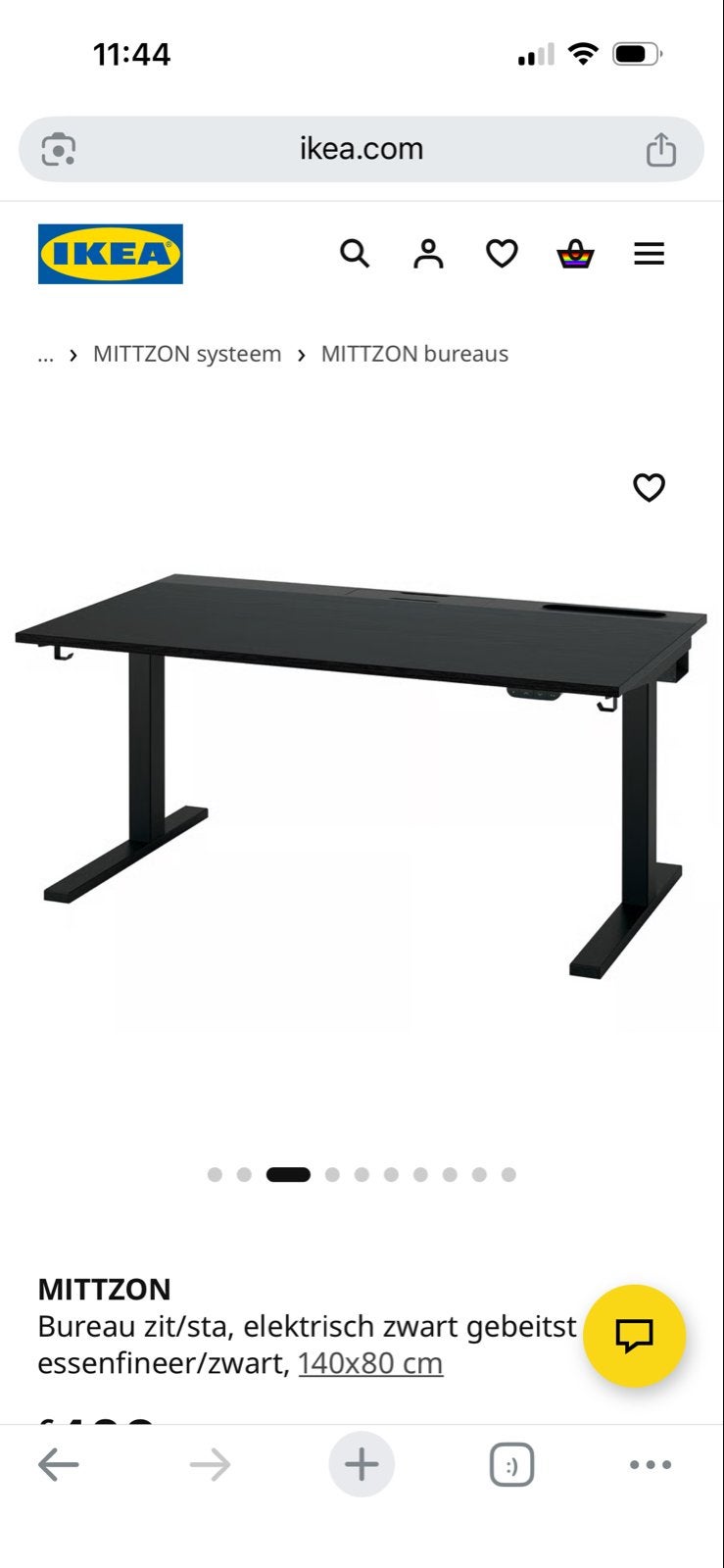 IKEA MITTZON Zit/sta bureau - Zo goed als nieuw, Ophalen, Zit-sta bureau, Elektrisch, Zo goed als nieuw
