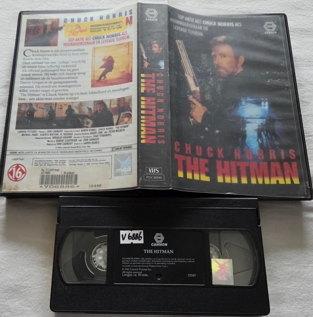 Chuck Norris The Hitman VHS Actie EX-RENTAL, Vanaf 16 jaar, Ophalen of Verzenden, Gebruikt, Actie en Avontuur