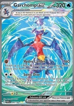 GARCHOMP EX 245/182 - PARADOX RIFT, Hobby en Vrije tijd, Verzamelkaartspellen | Pokémon, Ophalen of Verzenden, Nieuw, Losse kaart