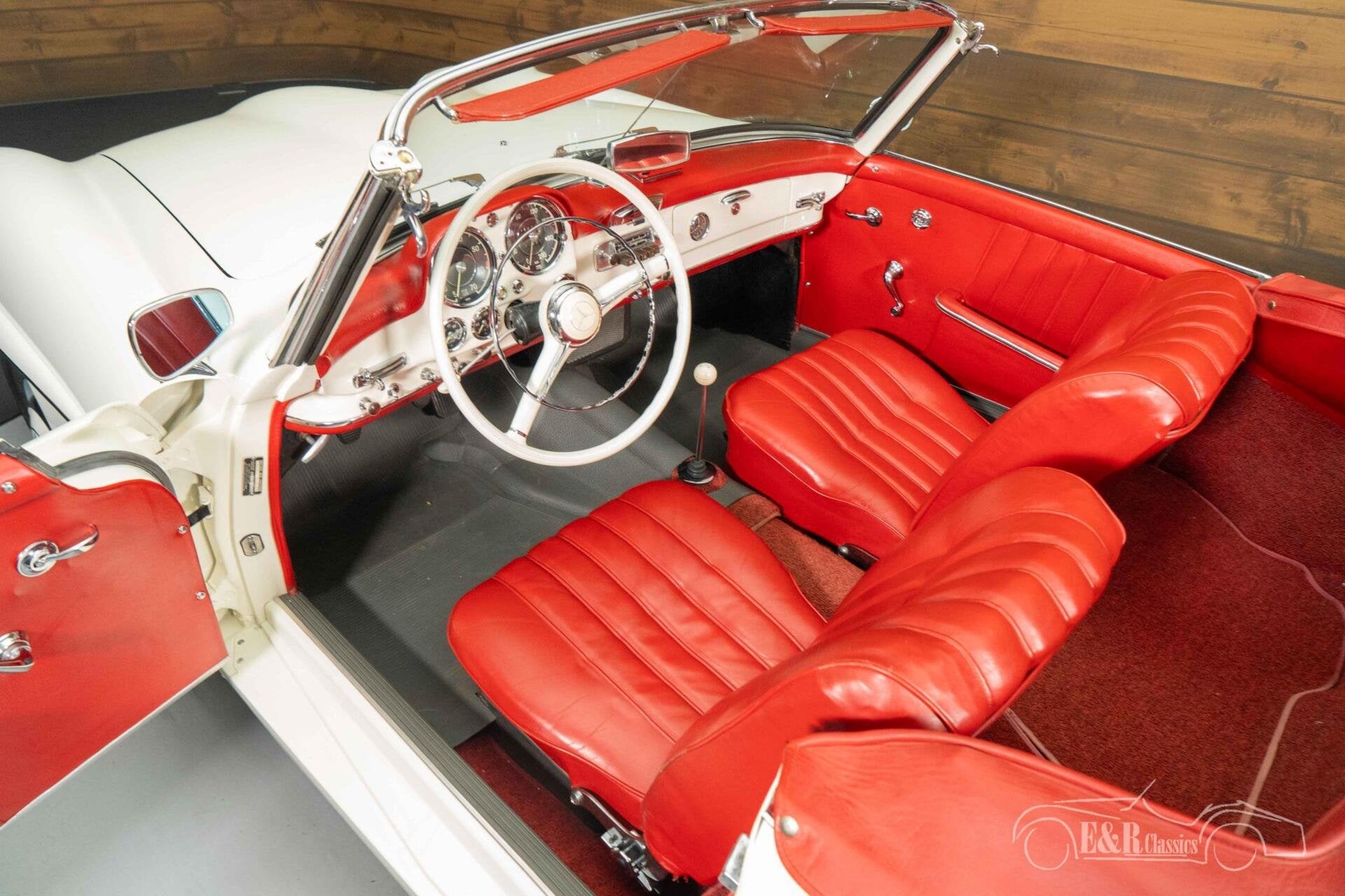 Mercedes 190 SL Cabriolet | 1961, Auto's, Achterwielaandrijving, Cabriolet, Wit, Handgeschakeld