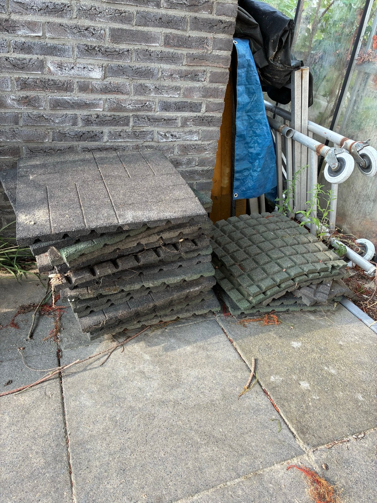 Rubberen veiligheidstegels 30x30 cm, Tuin en Terras, Tegels en Klinkers, Ophalen of Verzenden, Gebruikt, Rubber, Overige typen