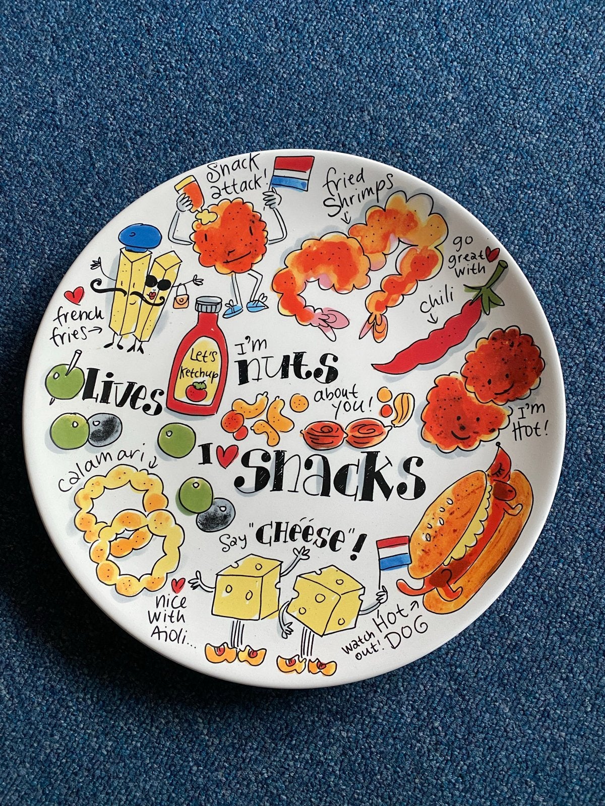 Blond Amsterdam I Love Snacks bord 35cm, Ophalen, Zo goed als nieuw, Blond Amsterdam, Bord(en)