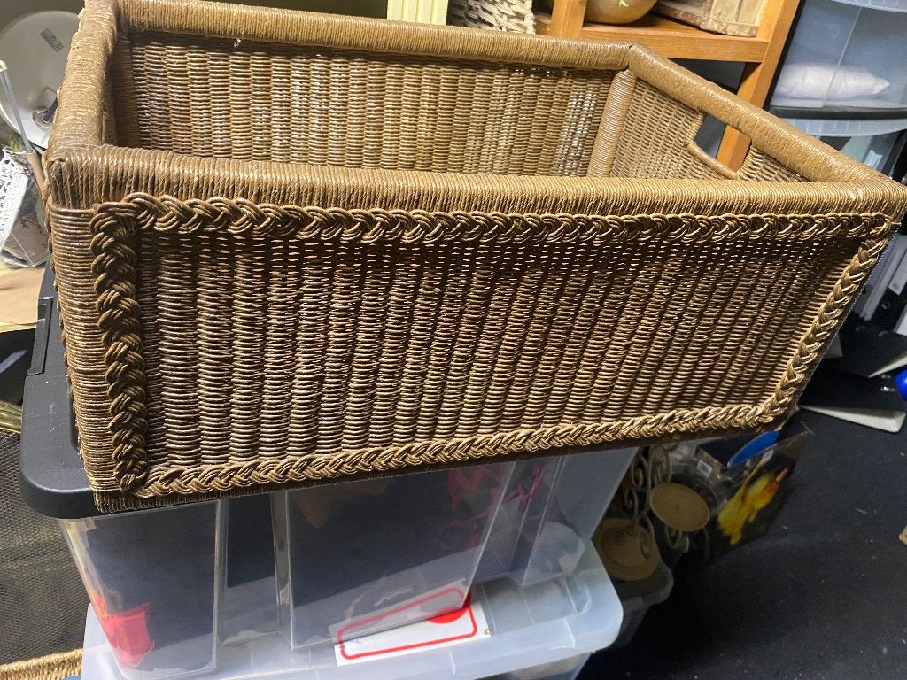 Grote houten/rotan mand/krat, Overige typen, Ophalen of Verzenden, Gebruikt, Natuurlijk materiaal