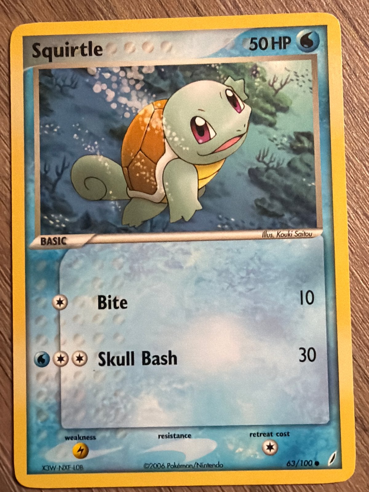 Squirtle Pokémon Kaart 63/100 EX Crystal Guardians, Ophalen, Gebruikt, Losse kaart