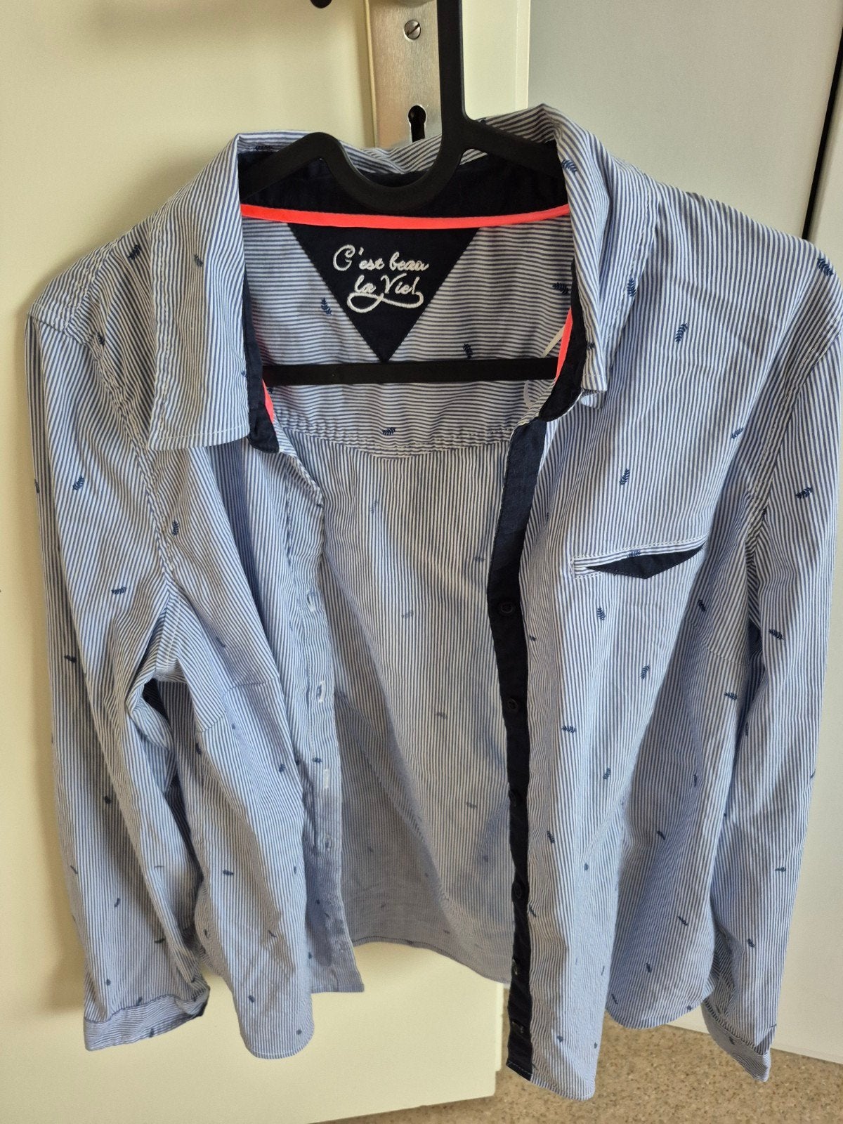Gestreepte blouse met lange mouwen - C'est beau la Vie!, Maat 38/40 (M), Blauw, Ophalen of Verzenden, Zo goed als nieuw