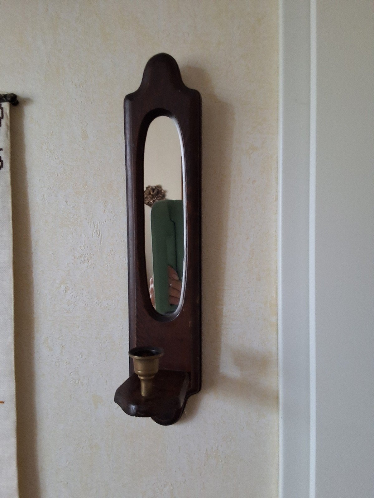 Kandelaar  om op te hangen  36 x 8 cm, Ophalen of Verzenden, Zo goed als nieuw, Hout, 25 tot 50 cm