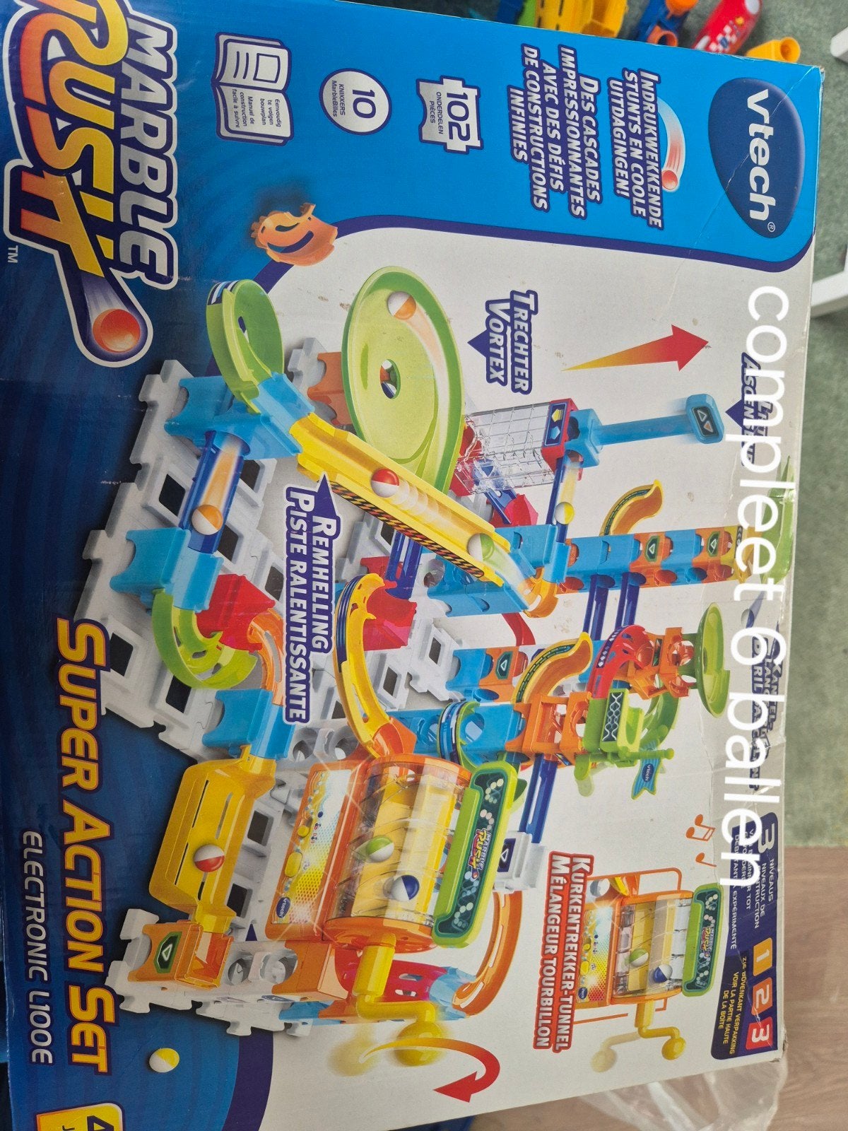 VTech Marble Rush Super Action Set knikkerbaan, Ophalen of Verzenden, Gebruikt