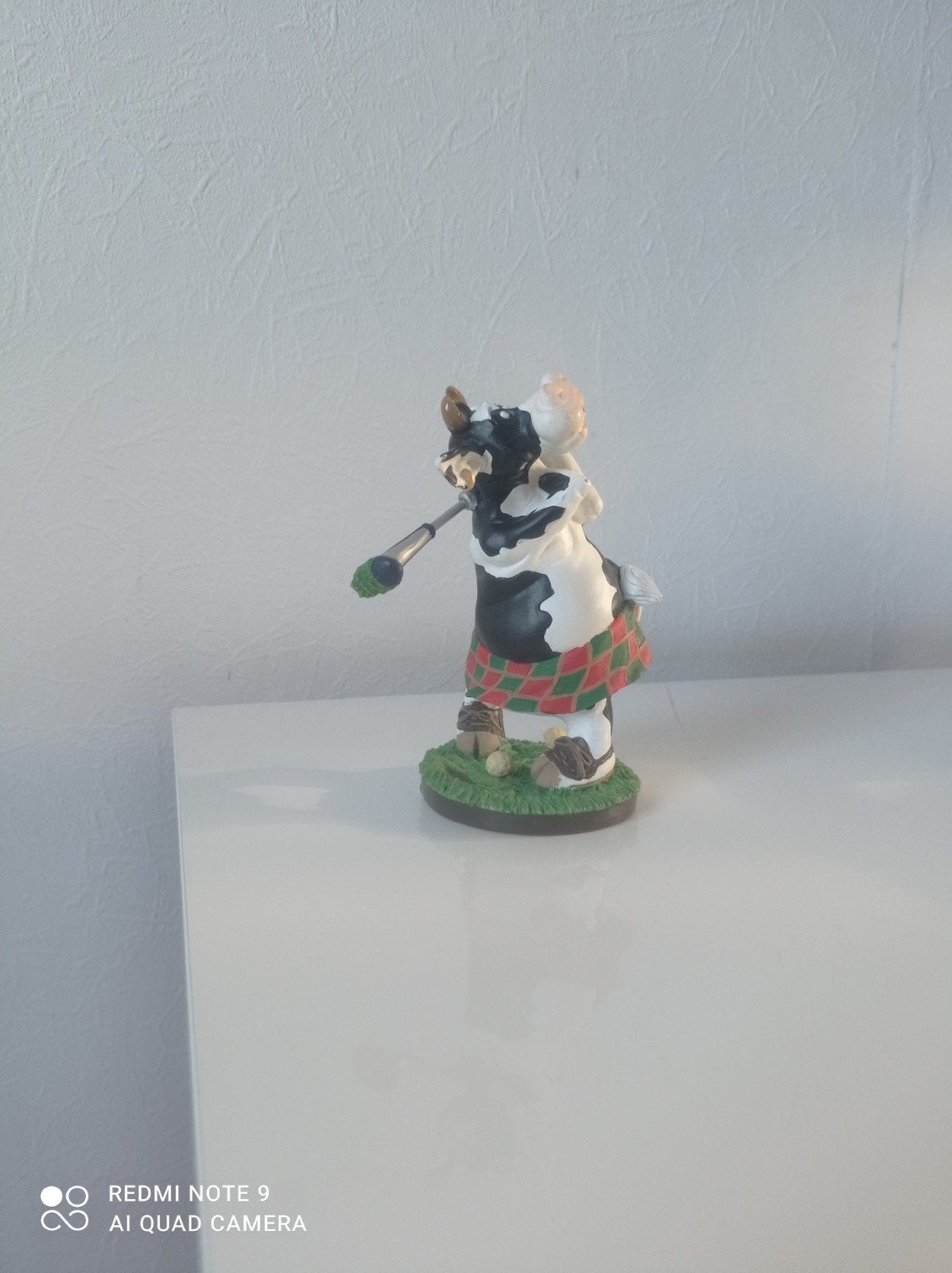Golfer Koe Golfdame Kunststof Beeldje 15 cm, Ophalen of Verzenden, Gebruikt