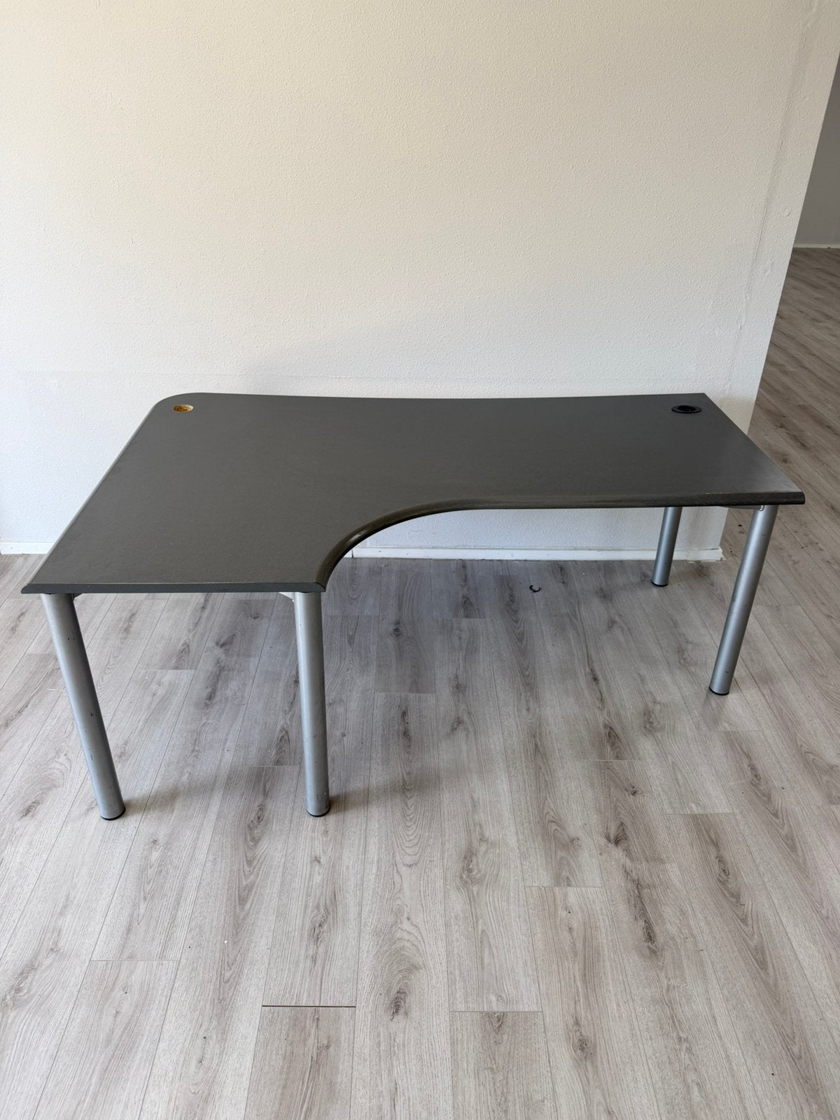 Hoekbureau Antraciet 186x120 cm Bureau met bocht 74cm hoog, Huis en Inrichting, Bureaus, Hout, Hoekbureau, Ophalen of Verzenden