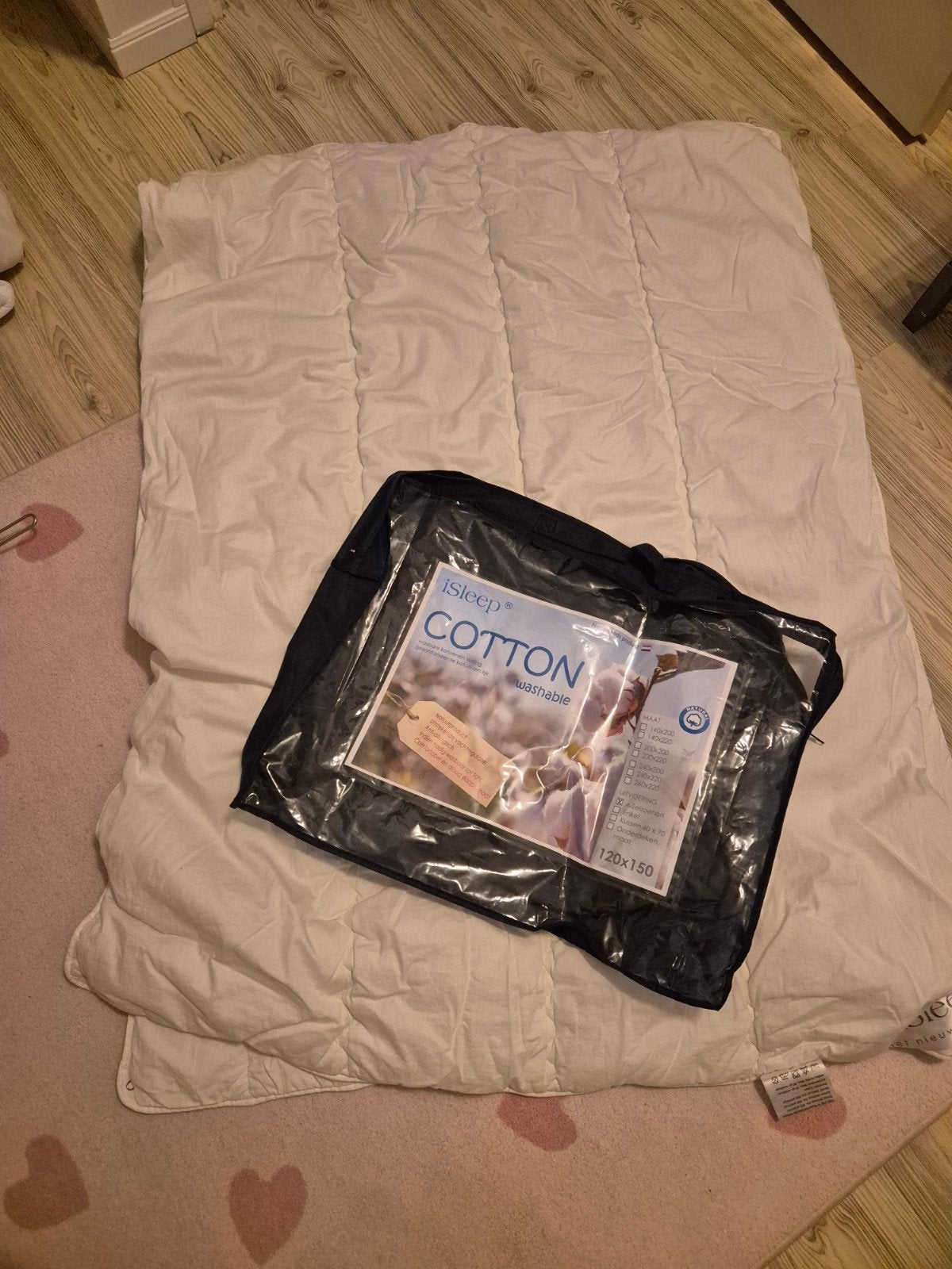 Katoenen 4-seizoenen dekbed 120x150 cm, Eenpersoons, Katoen, Ademend, Ophalen of Verzenden