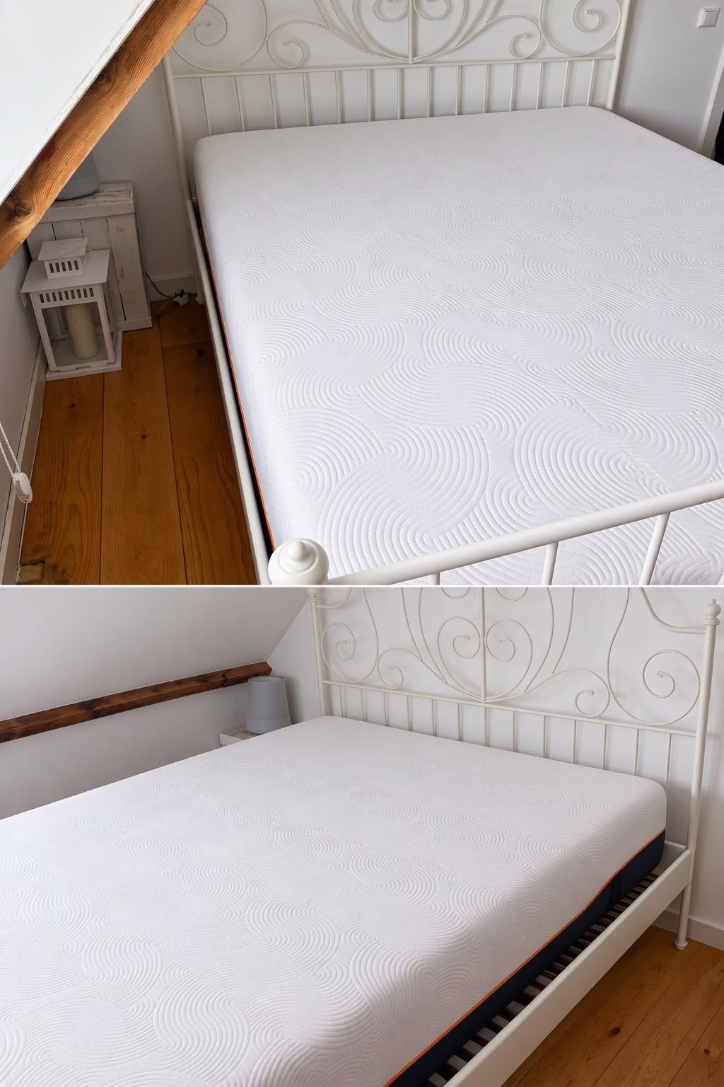 IKEA Leirvik bedframe met Brook + Wilde matras, Huis en Inrichting, Ophalen, Gebruikt, Wit, Tweepersoons