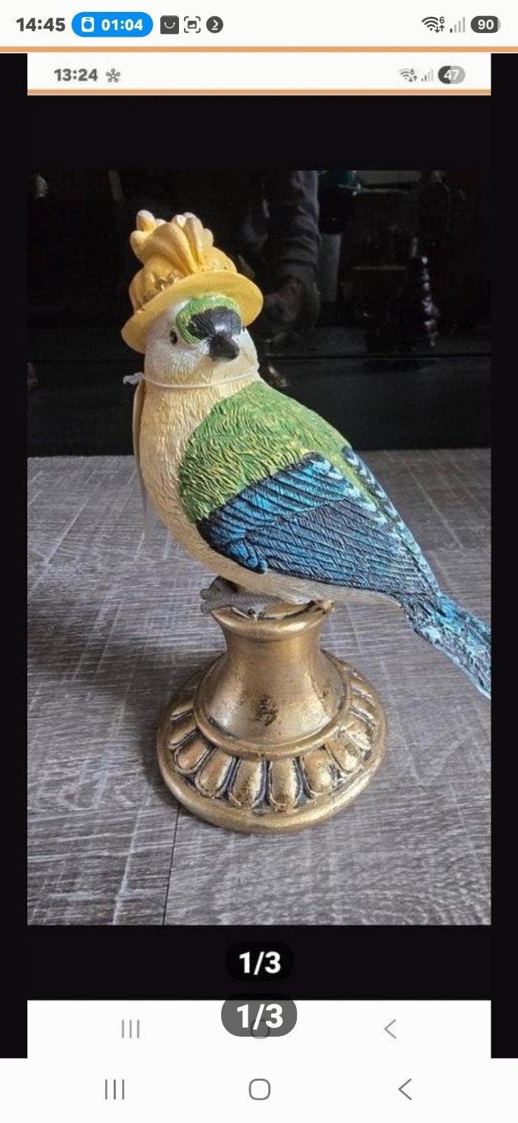 Decoratief vogelbeeld met een grappige hoed., Ophalen of Verzenden, Nieuw