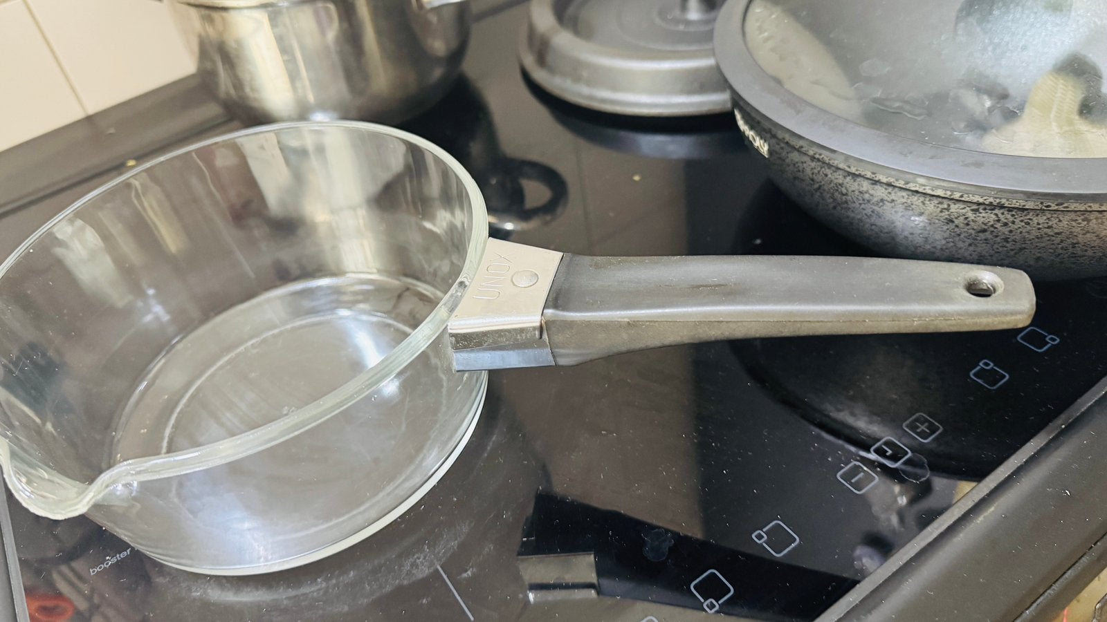 Te koop bijna nieuw eierkoker ,€10., Huis en Inrichting, Keuken | Potten en Pannen, Ophalen of Verzenden, Zo goed als nieuw, Glas