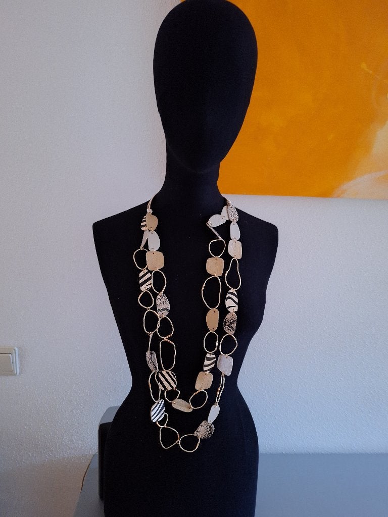 schakelketting, Sieraden, Tassen en Uiterlijk, Ophalen of Verzenden, Zo goed als nieuw, Zilver, Kunststof