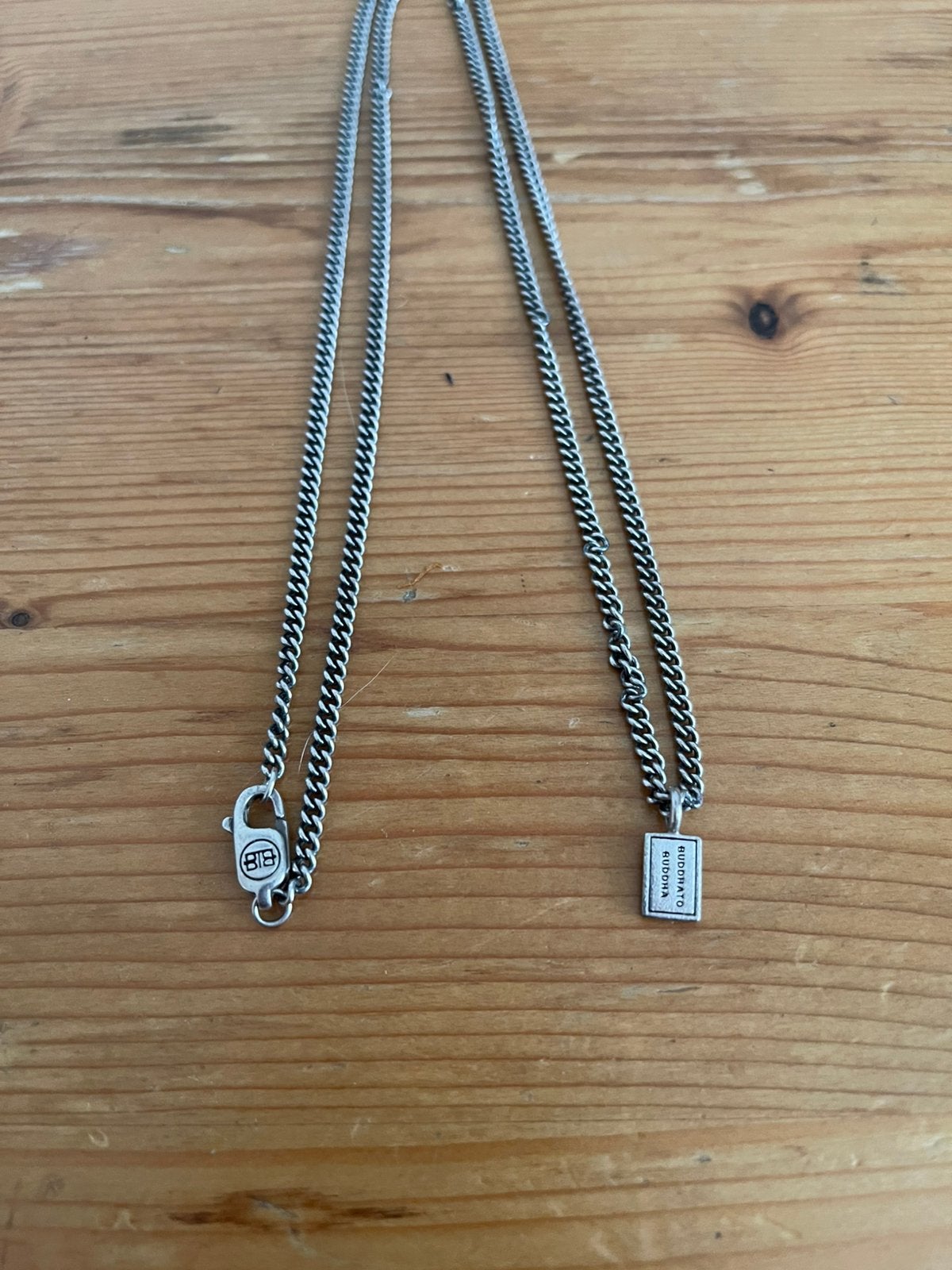 Buddha to Buddha Sieraden Ketting/Necklace, Met hanger, Ophalen of Verzenden, Zo goed als nieuw, Zilver