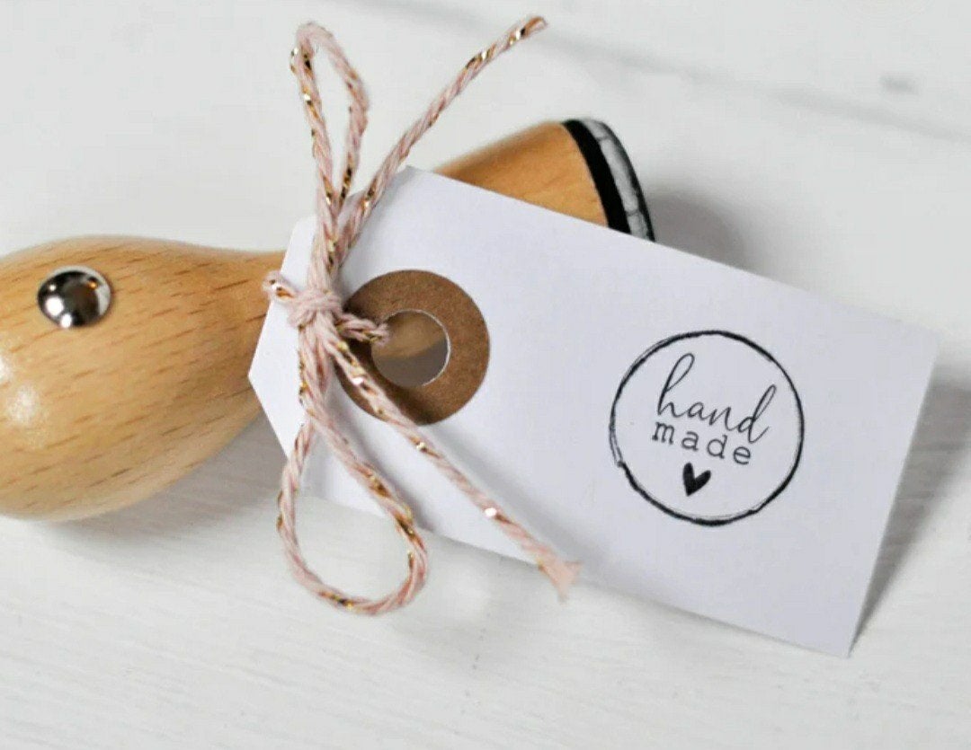 Gezocht! Stempeltje met tekst handmade en hartje, Ophalen of Verzenden, Zo goed als nieuw, Clearstamp