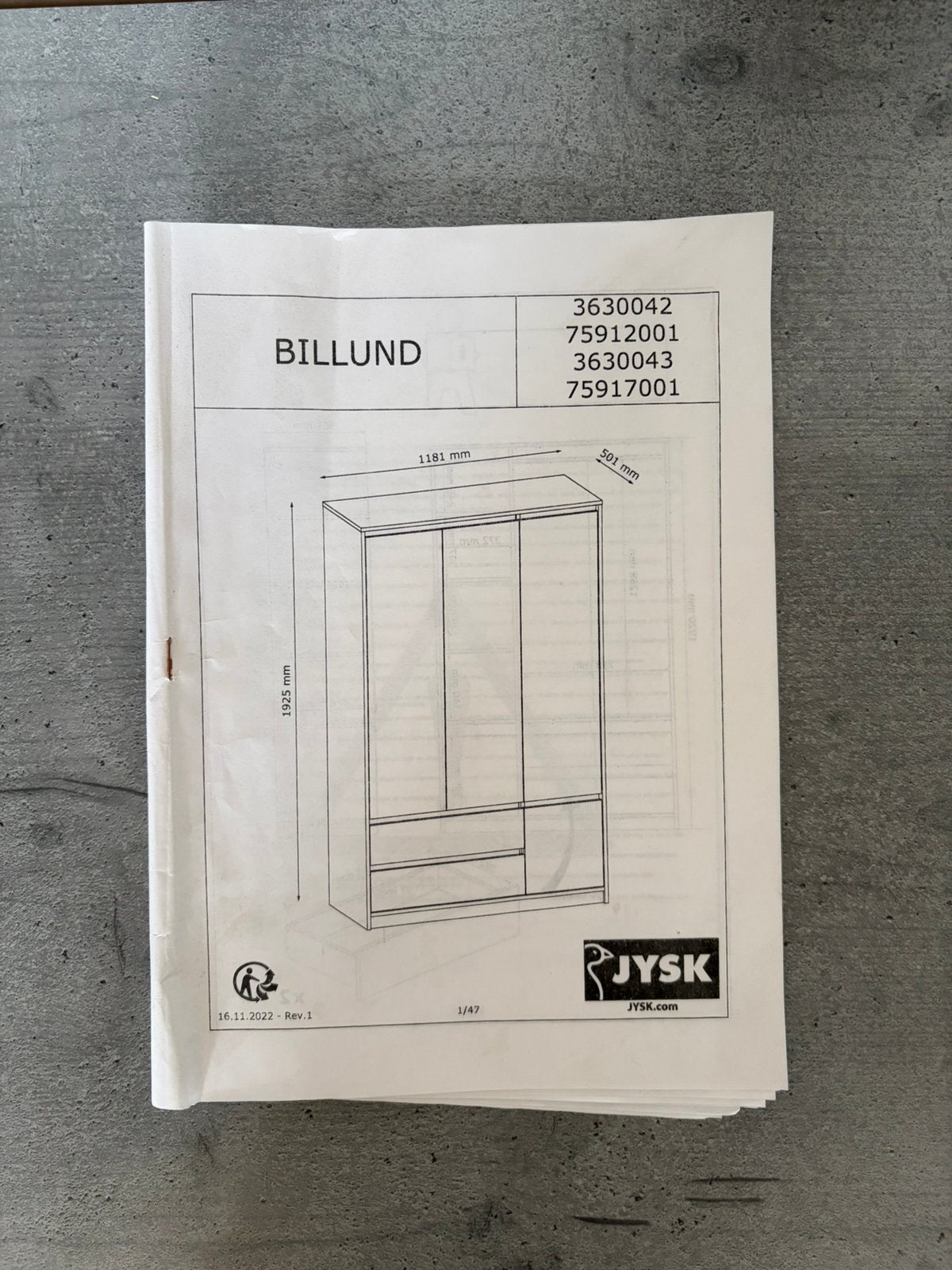 Foto 4 van Kledingkast JYSK Billund 118cm