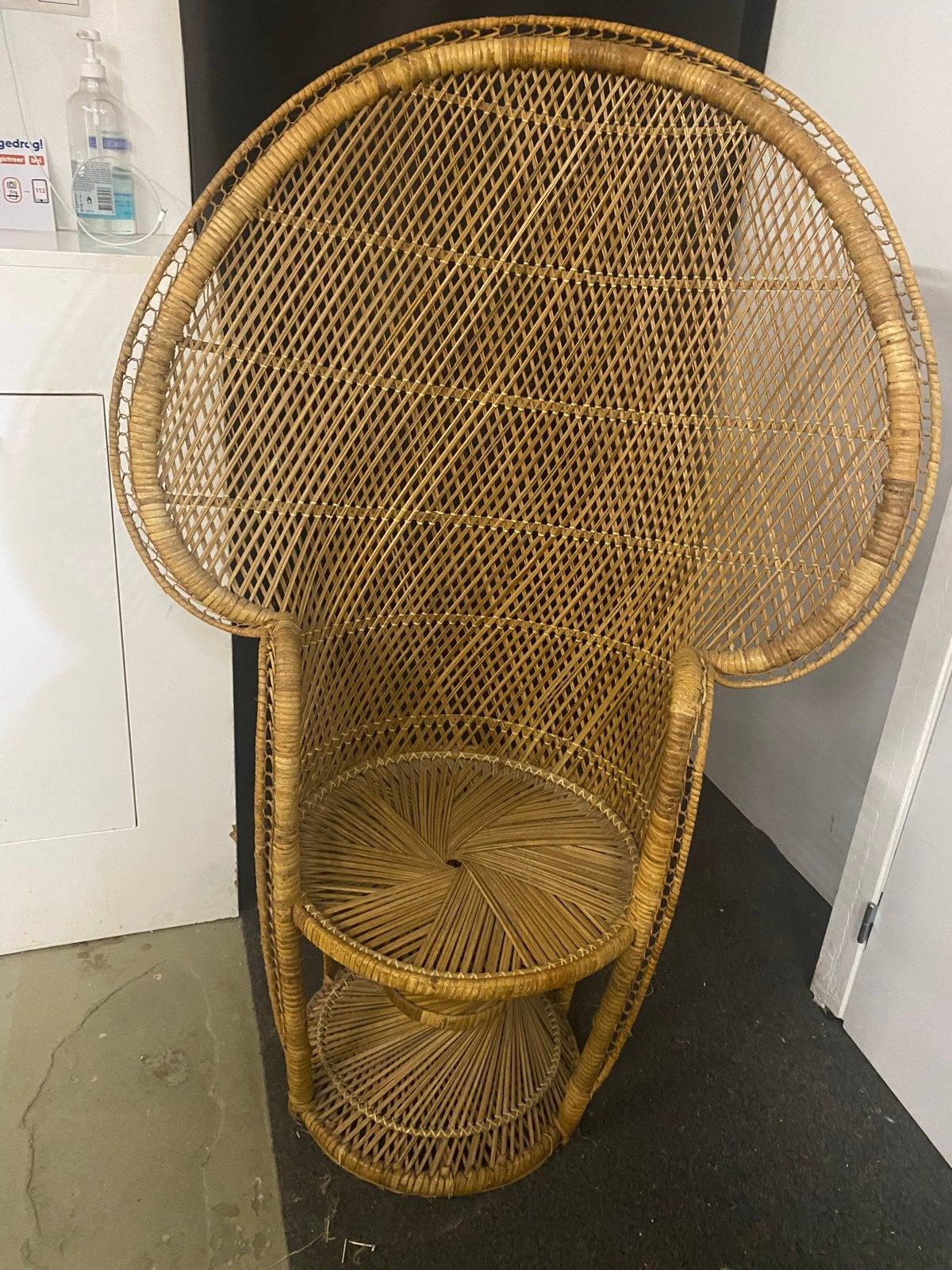 Vintage Rotan Pauwenstoel - Bohemian Stijl, Ophalen of Verzenden
