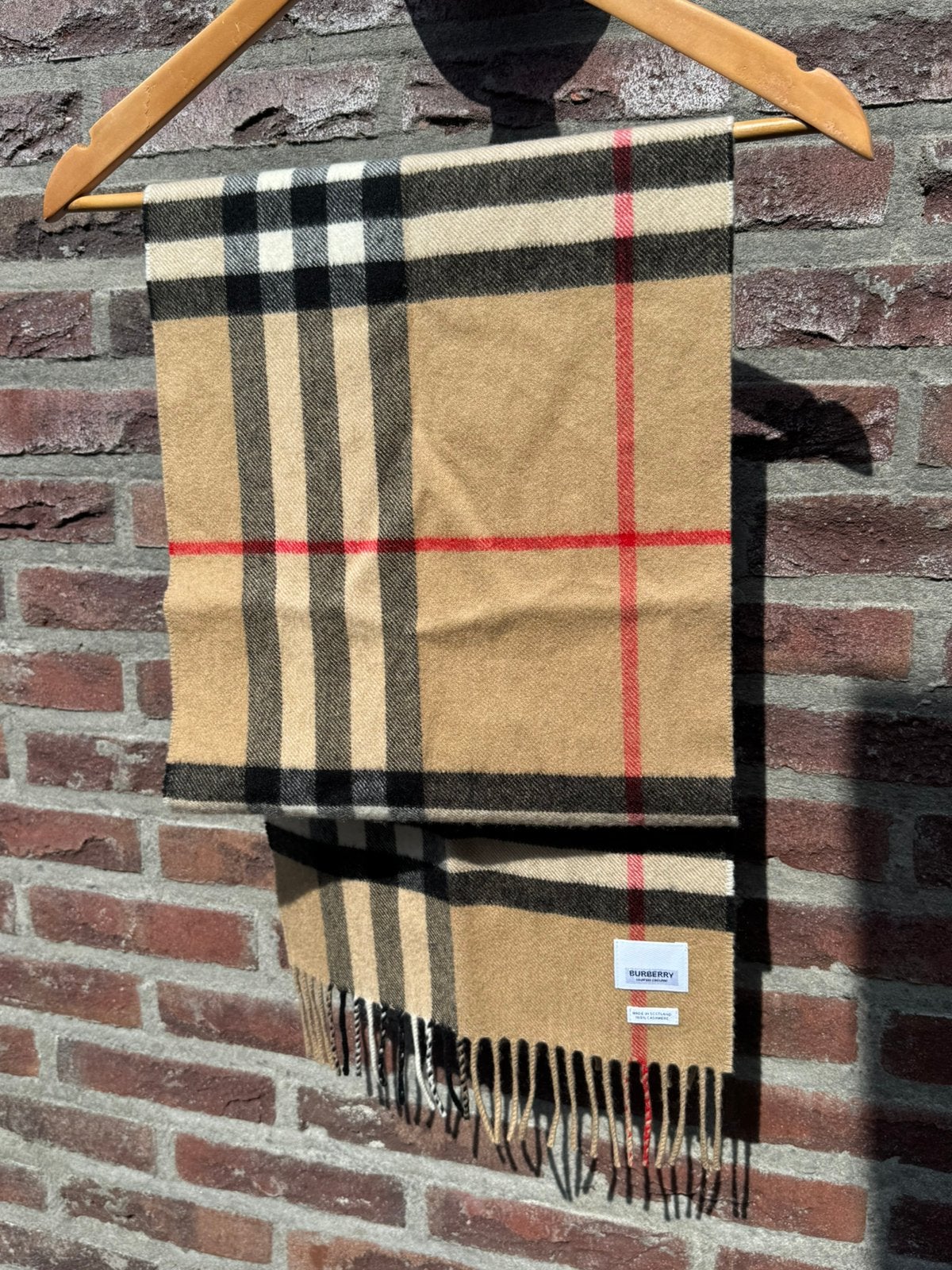 Originele Burberry Check Sjaal 100% Cashmere – Schotland, Kleding | Heren, Ophalen of Verzenden, Zo goed als nieuw, Overige maten