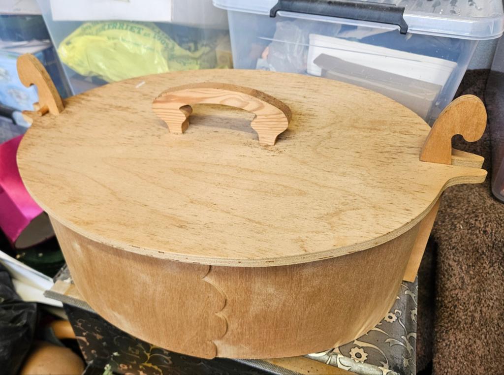 Houten Hoedendoos / opbergdoos met Deksel - Handgemaakt, Ophalen, Gebruikt, Hout, Overige merken