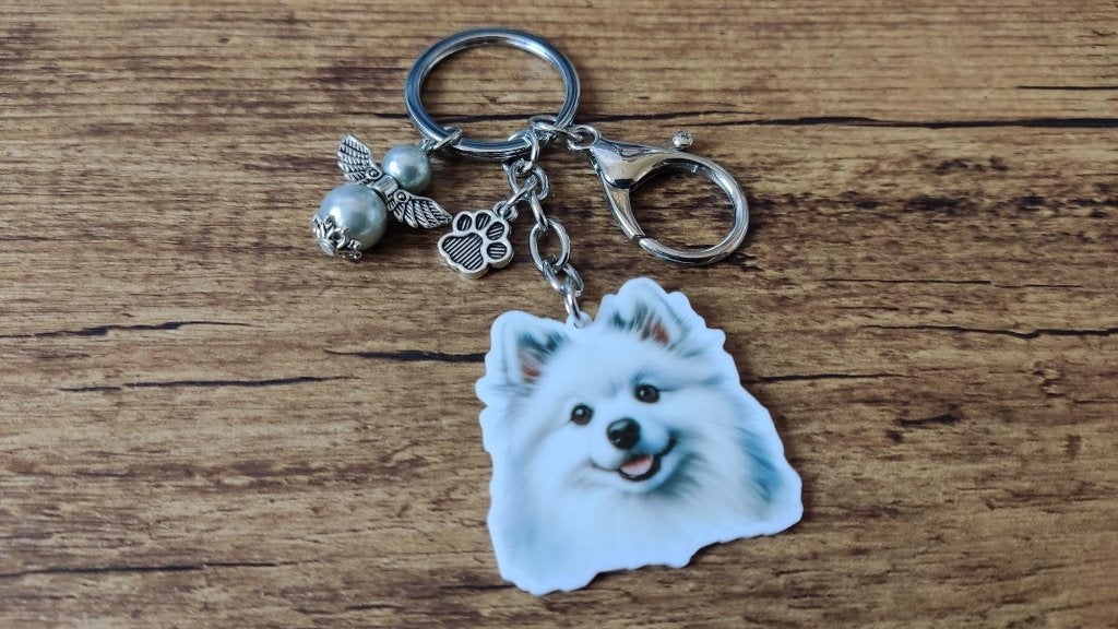 Tashanger Sleutelhanger Pomeriaan met beschermengeltje, Overige merken, Verzenden, Nieuw, Overige typen
