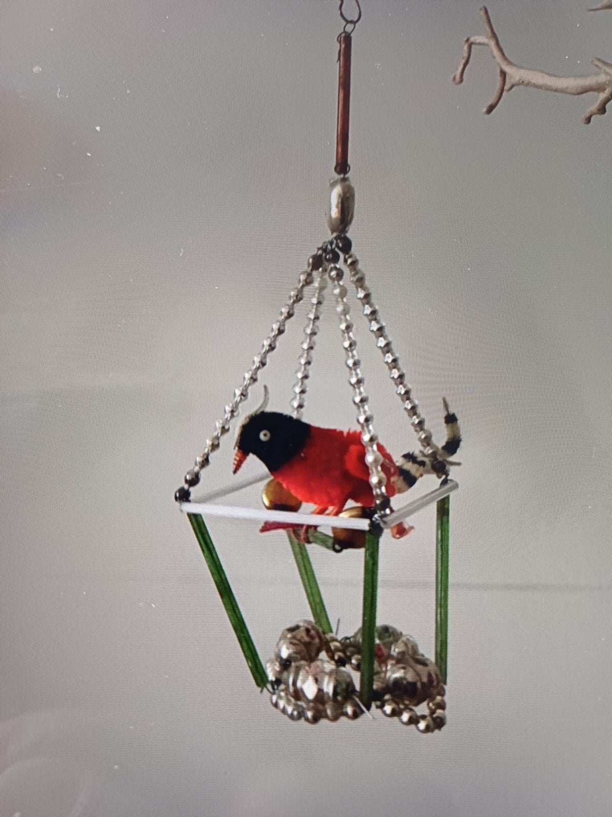 Oude kerstbal vogelnest/vogelkooi, Ophalen of Verzenden