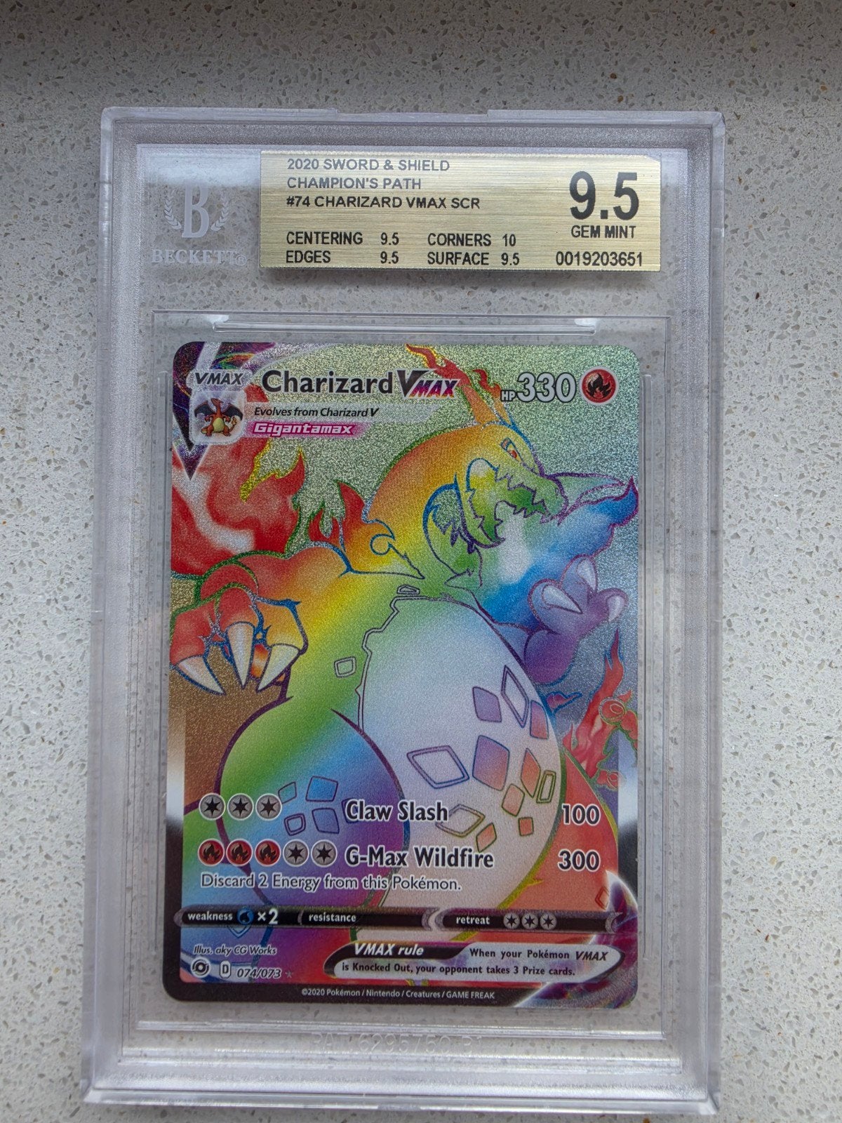 Charizard Vmax BGS 9,5, Hobby en Vrije tijd, Verzamelkaartspellen | Pokémon, Ophalen of Verzenden, Zo goed als nieuw, Losse kaart