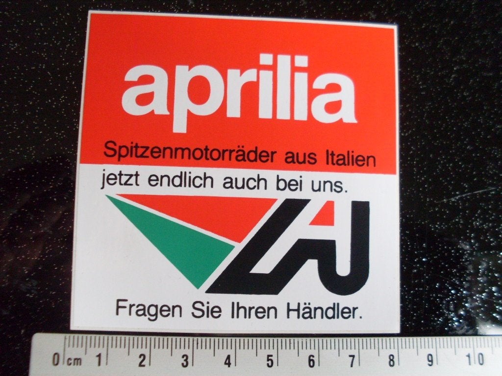 sticker aprilia Spitzenmotorrader aus Italien logo, Verzamelen, Verzenden, Zo goed als nieuw, Auto of Motor