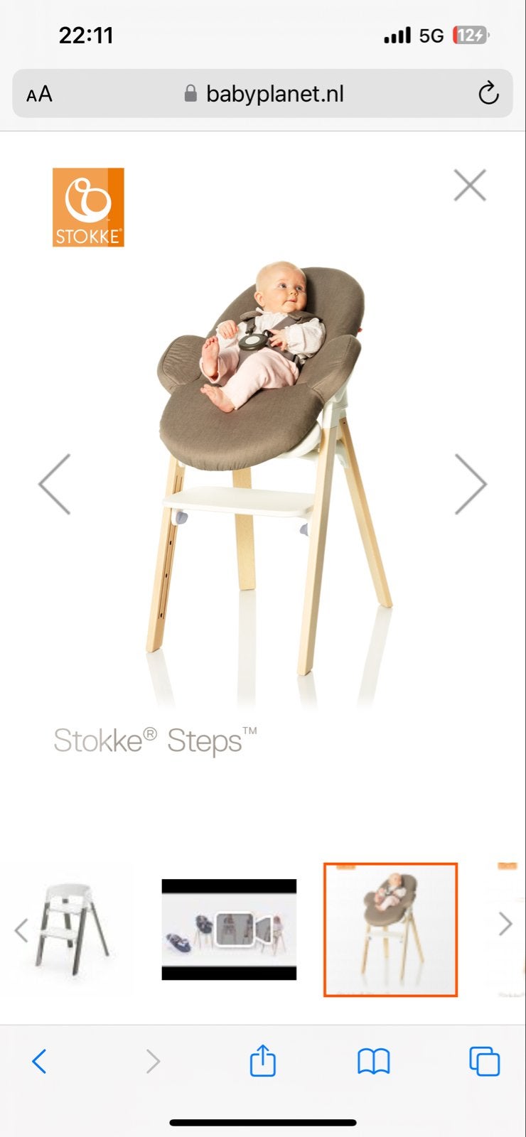 Stokke Steps kinderstoel - Gebruikt, maar nog goed!, Ophalen of Verzenden, Gebruikt, Meegroeistoel, Aanschuifbaar