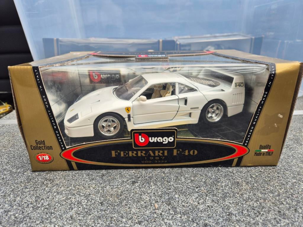 Zeldzame Bburago Ferrari F40 met witte stoelen, Ophalen of Verzenden, Zo goed als nieuw, Bburago