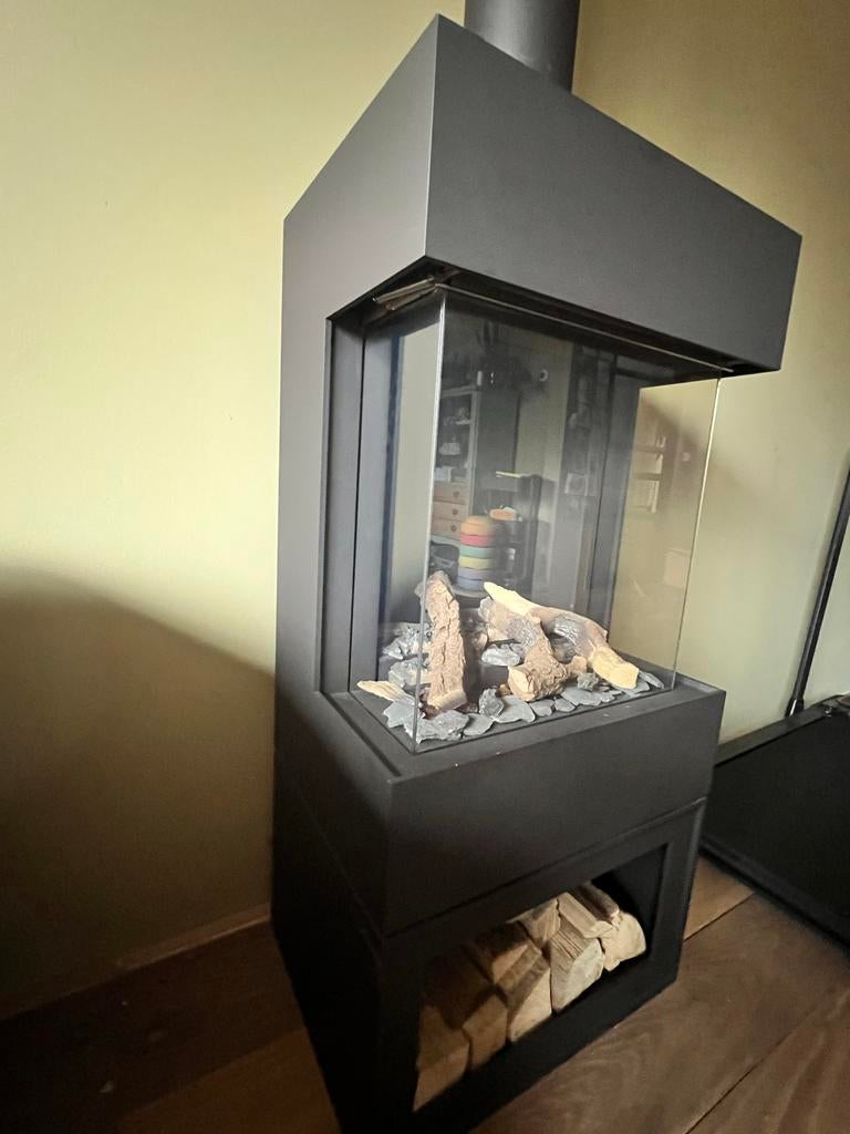 Moderne Bellfires Box Gas Panorama 45/45 MF gaskachel, Huis en Inrichting, Haarden, Ophalen, Zo goed als nieuw