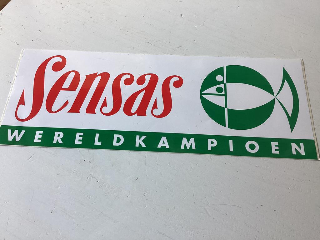 Sticker Sensas Wereldkampioen (hengelsport), Verzenden, Zo goed als nieuw, Merk