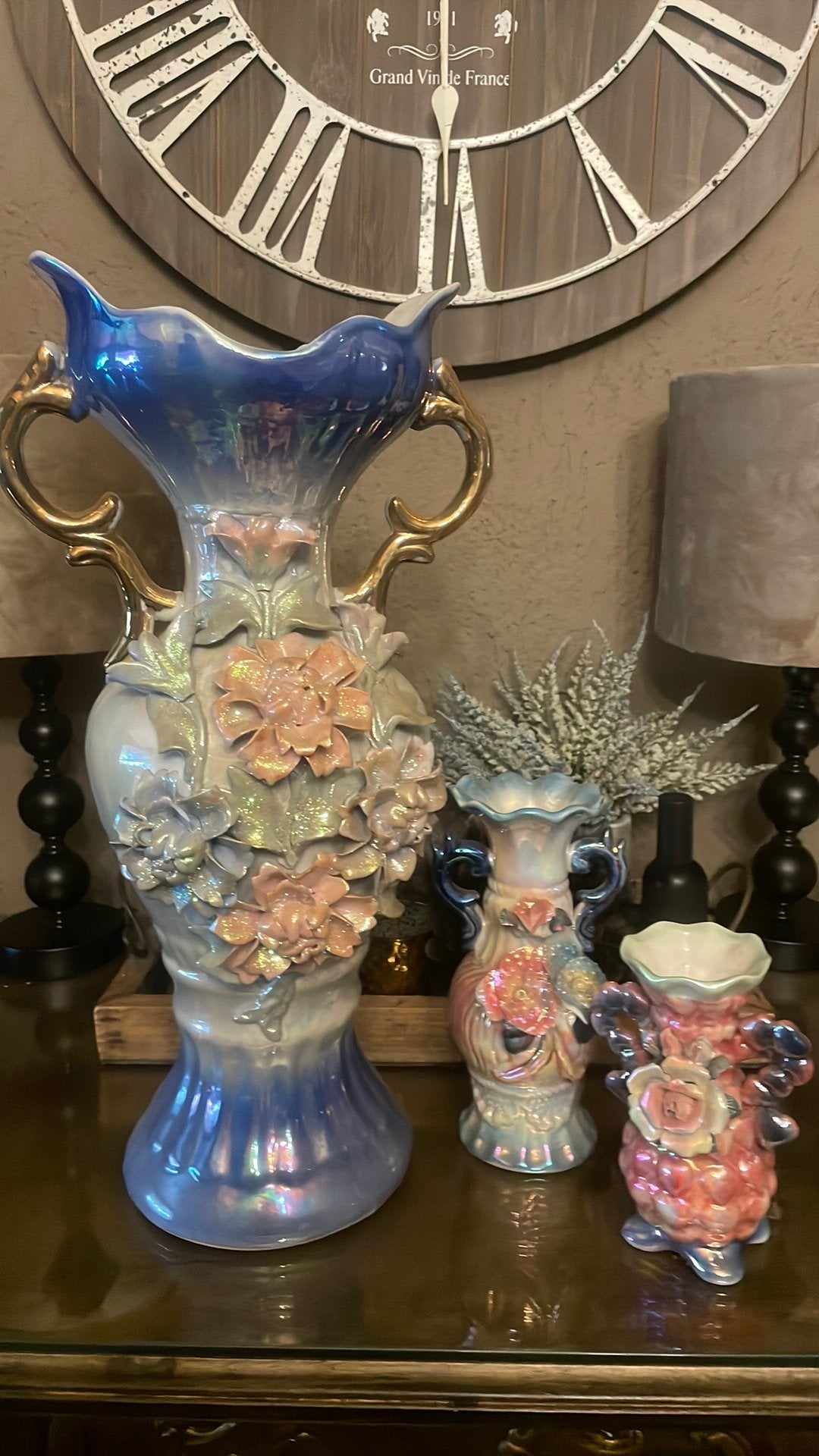 Gekleurde vasen set, Antiek en Kunst, Ophalen of Verzenden