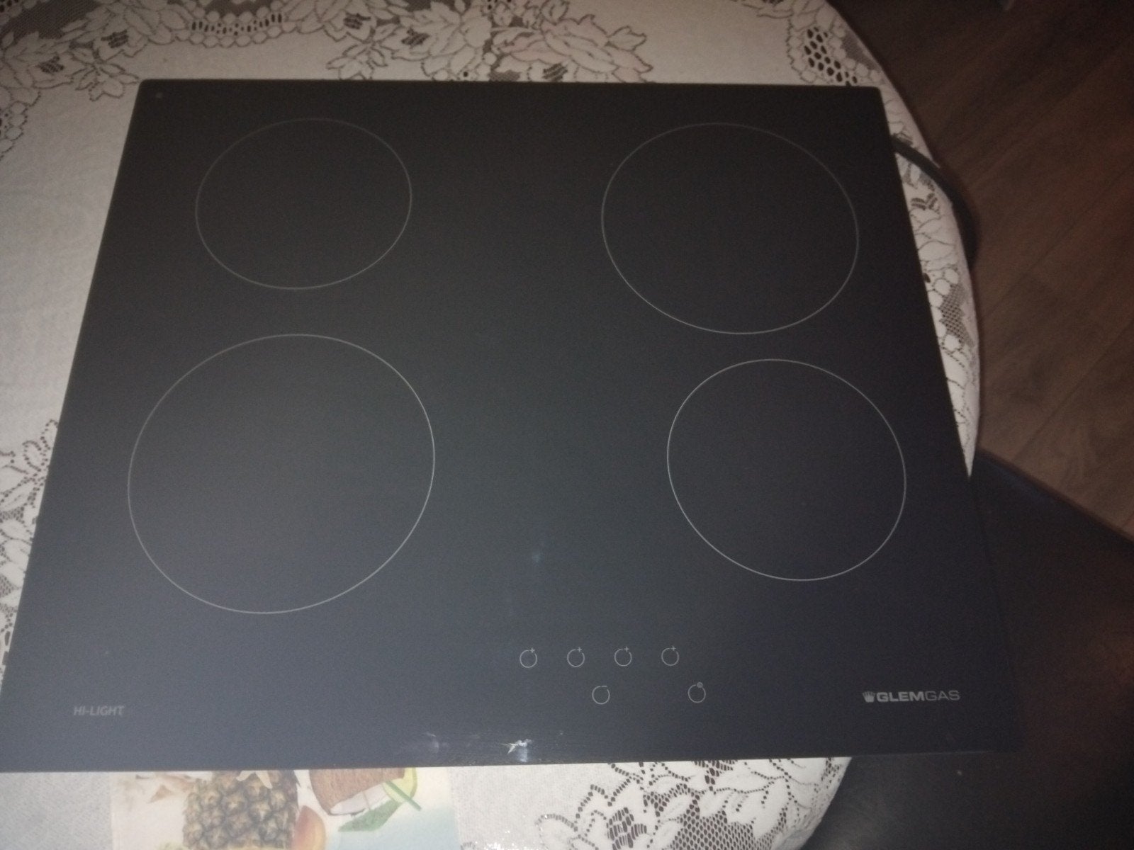 Nieuwe Glemgas GTH64S Inbouw Keramische Kookplaat 50x60, Keramisch, Nieuw, Inbouw, 4 kookzones