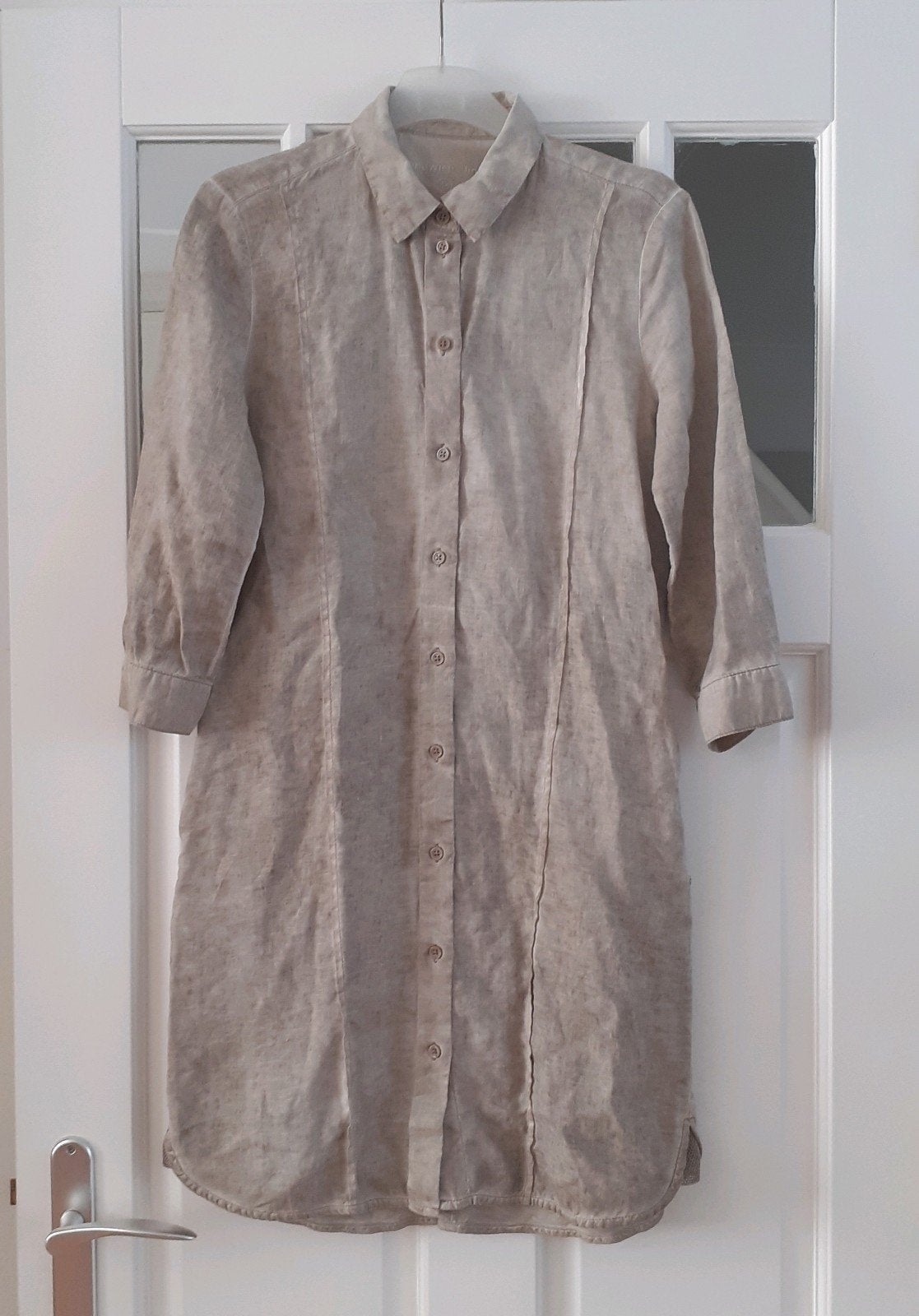Sandwich linnenmix doorknoop jurk maat S, Kleding | Dames, Jurken, Overige kleuren, Ophalen of Verzenden, Zo goed als nieuw, Knielengte