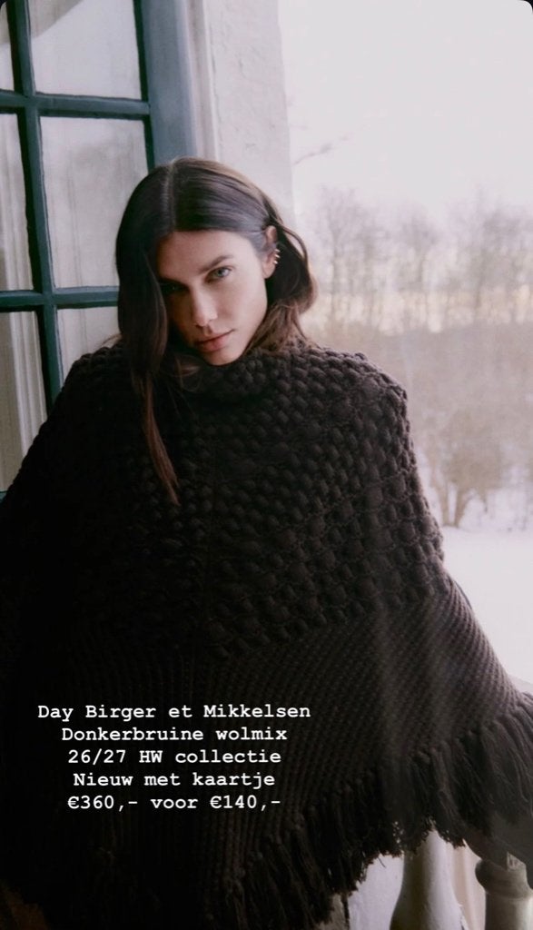 DAY BIRGER ET MIKKELSEN poncho AW 2026 bruin- TIEN op Insta, TIEN concepts, -, Day Birger et Mikkelsen, Nieuw