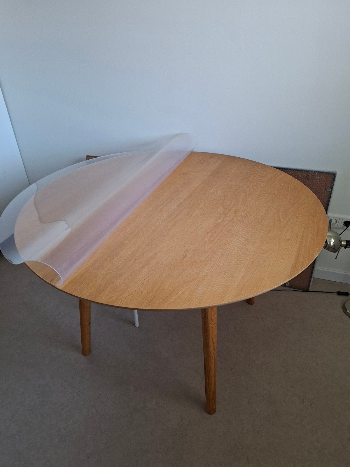Ronde eettafel van hout., Huis en Inrichting, Ophalen, Gebruikt, Rond, Modern, Japandi