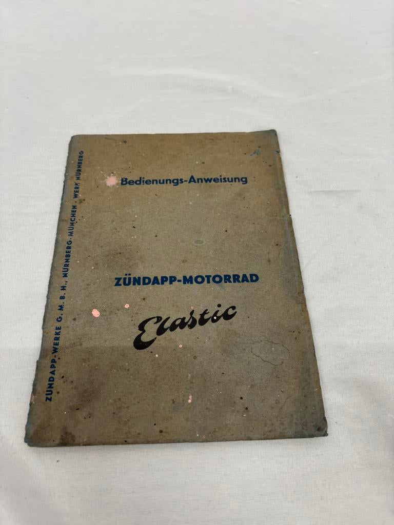 Vintge Zundapp Elastic handleiding uit 1955, Motoren, Handleidingen en Instructieboekjes, Ophalen of Verzenden, Overige merken